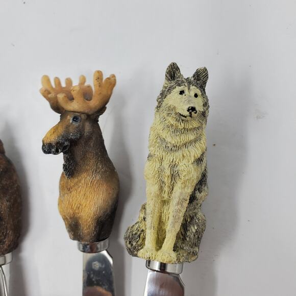 Mr Spreader set of 4 western resin cheese spreader knife set of 8 with Animal - Picture 4 of 9